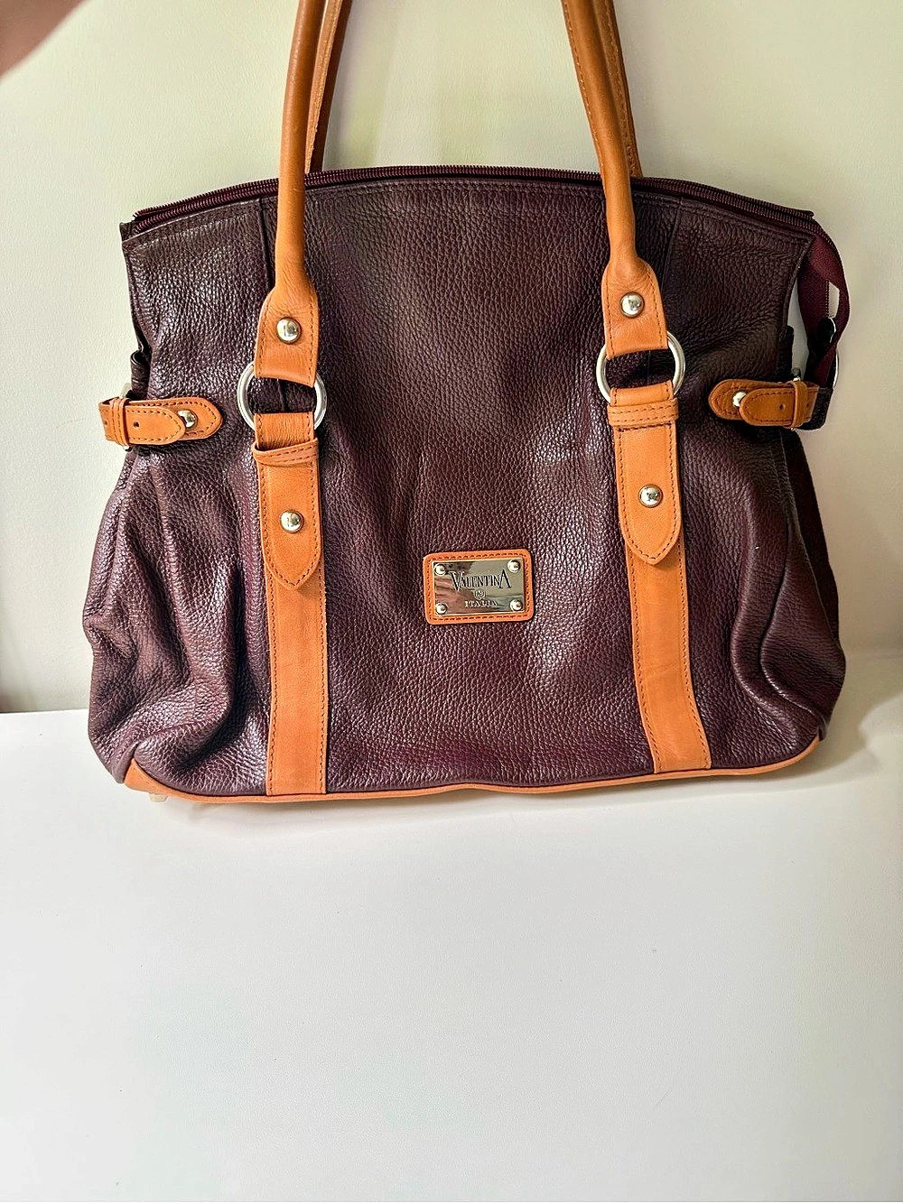 Valentina Tote Bag in Purple & Brown